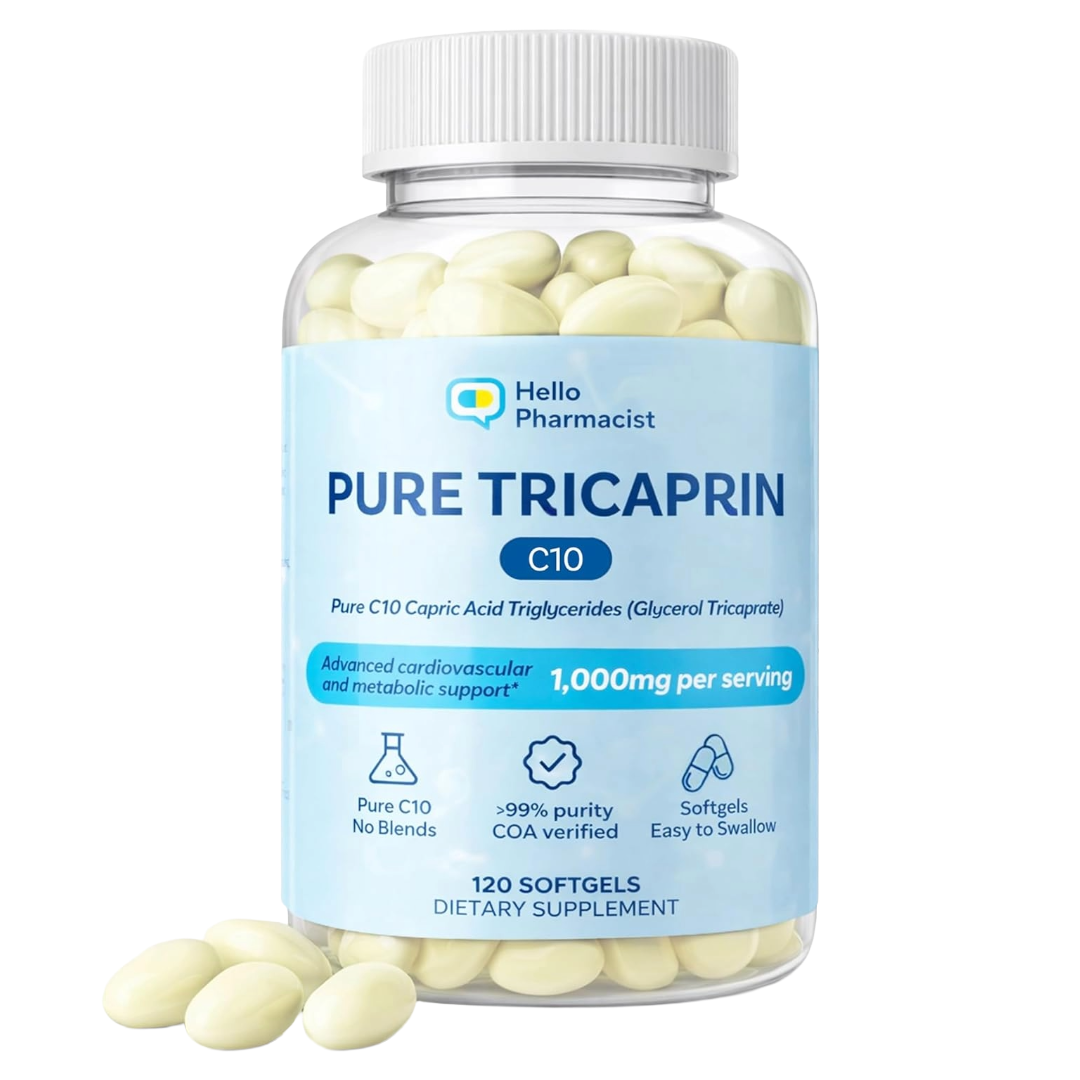 HelloPharmacist 100% Pure Tricaprin C10 bottle